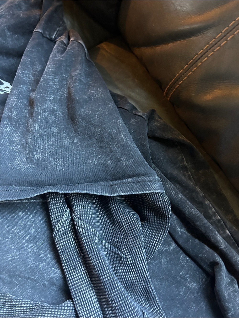 YoungLA Black Acid-Wash Long Sleeve Tee with White Logo - Picture 5 of 8
